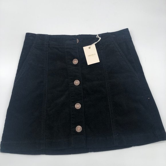 NWT- Forever 21 Corduroy Buttoned Skirt - Picture 1 of 5
